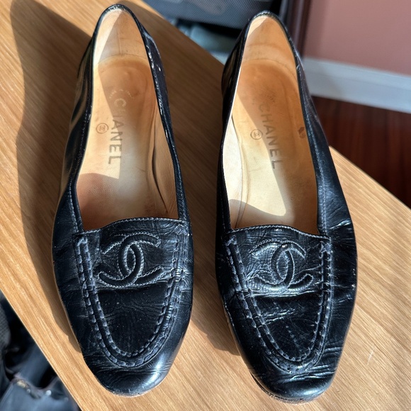 Vintage Chanel Patent Leather Loafers - Picture 1 of 10